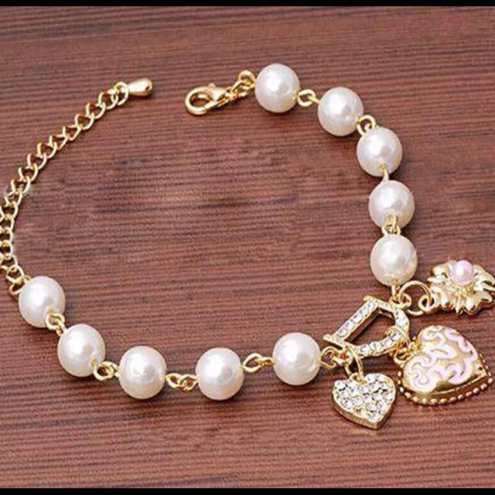 love heart flower bracelet
